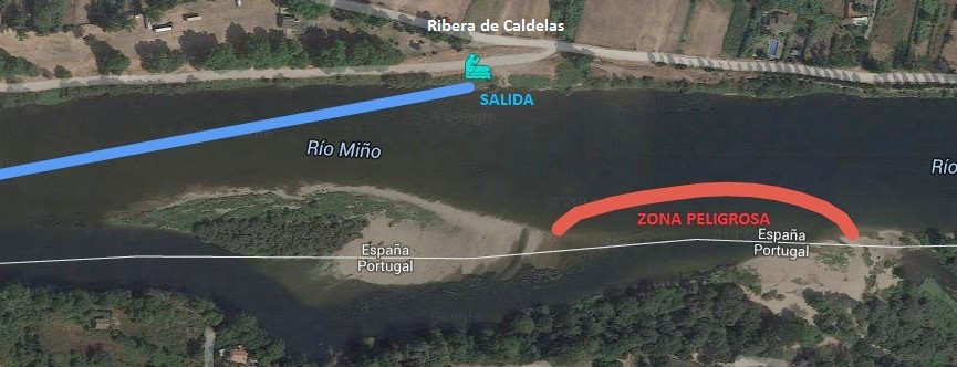 Zona de la salida en Ribera de Caldelas Ribera de Caldelas